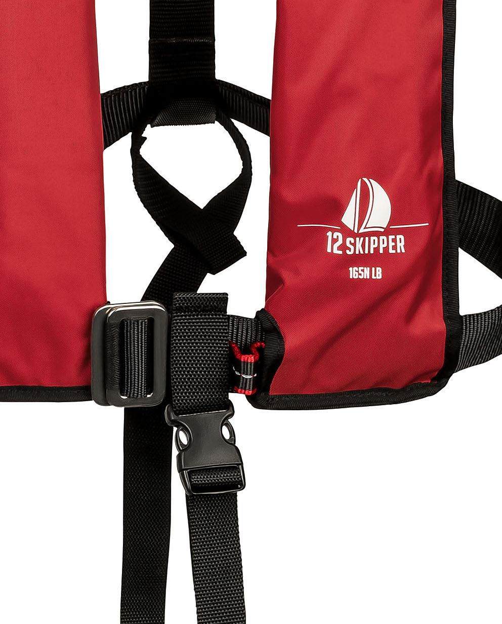 2er-Set 12skipper Automatik-Rettungsweste 165N ISO mit Harness, rot