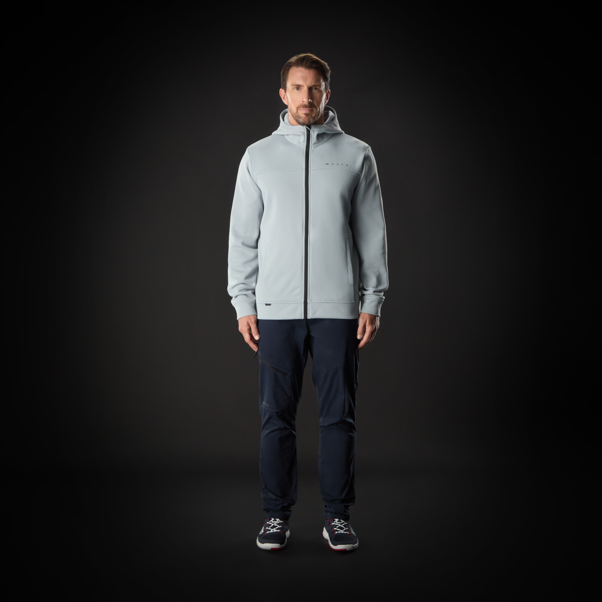 Musto Evolution Hoodie Kapuzenpullover Herren graublau, Größe XL