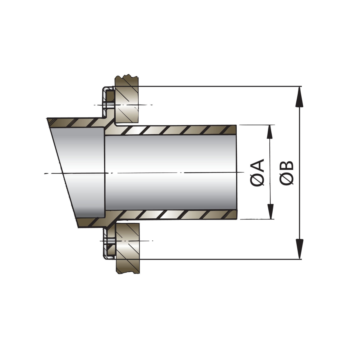 Vetus Spiegeldurchführung Gummi, 76/90mm