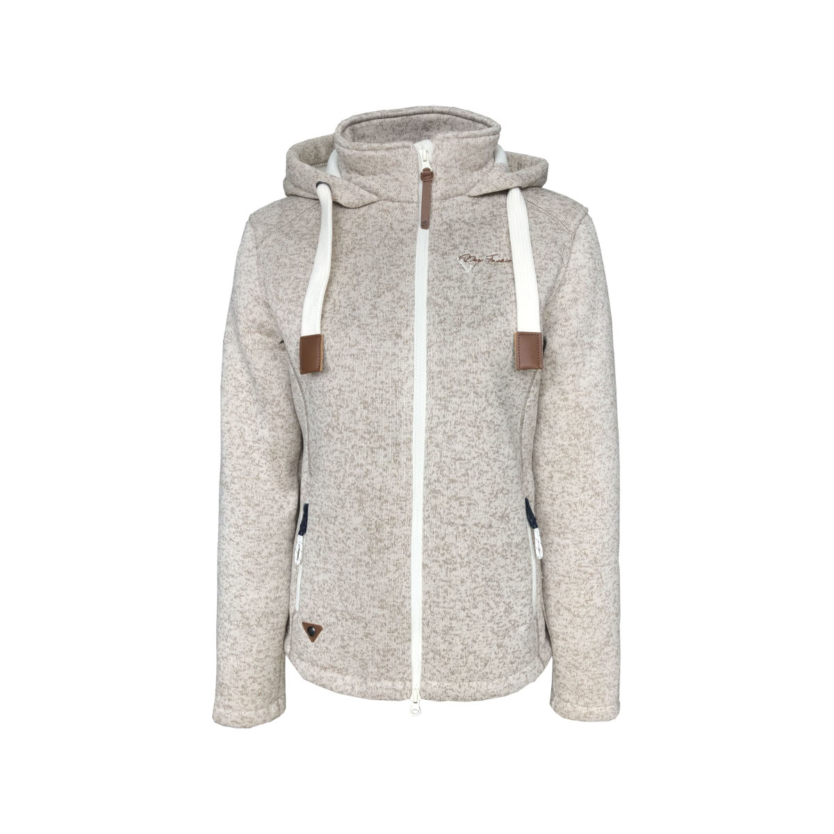 Dry Fashion Poel Strickfleece-Jacke Damen - Farbe beige
