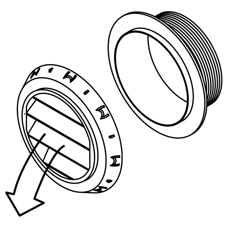 Webasto Ausströmer D60 45 Grad, schwarz
