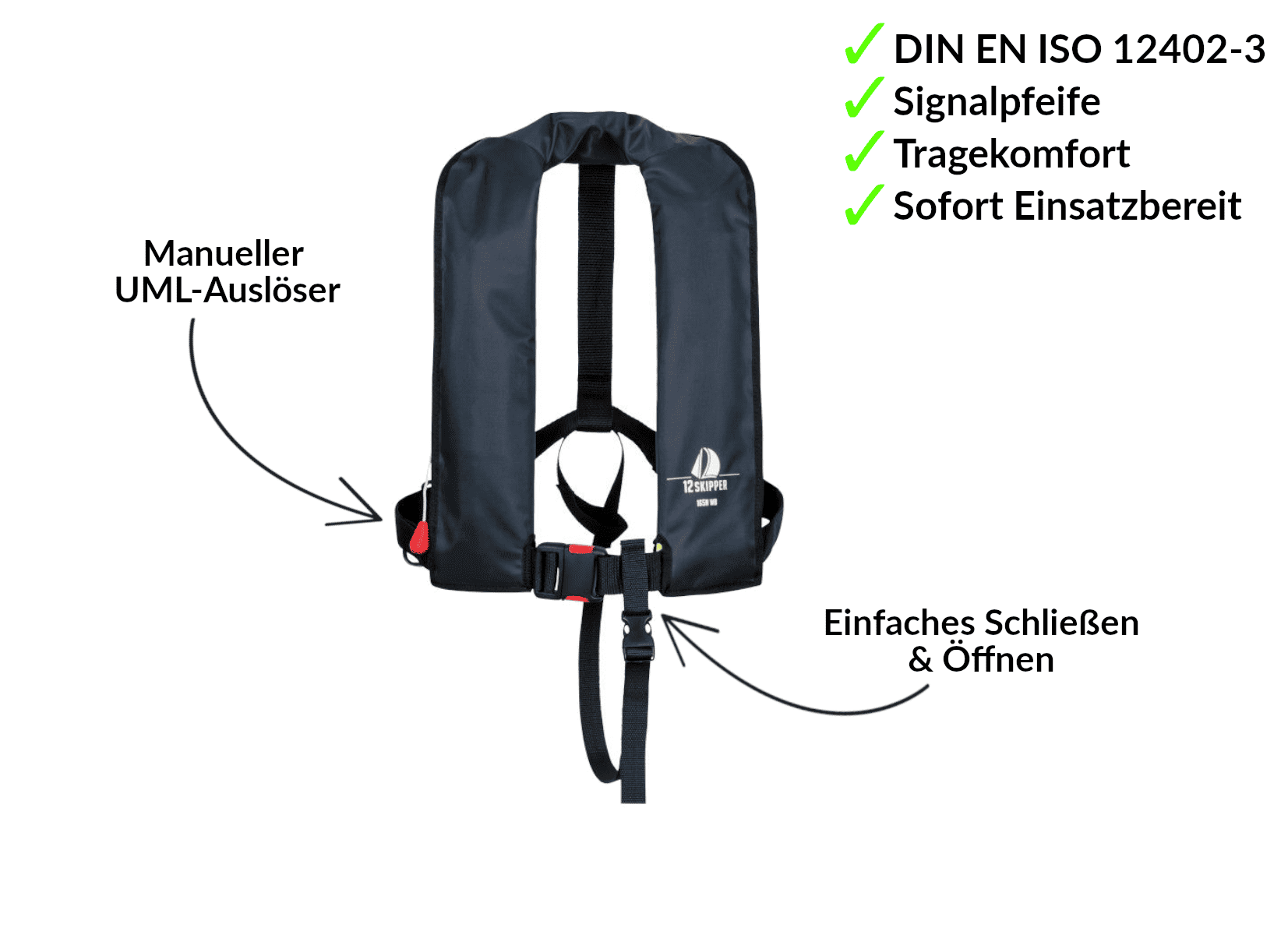 12skipper Automatik-Rettungsweste 165N ISO, rot