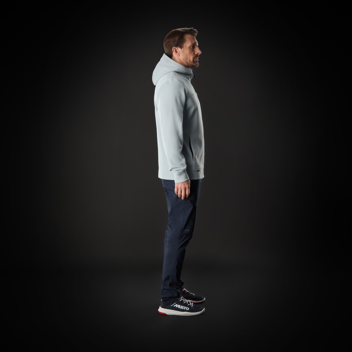 Musto Evolution Hoodie Kapuzenpullover Herren graublau, Größe XL