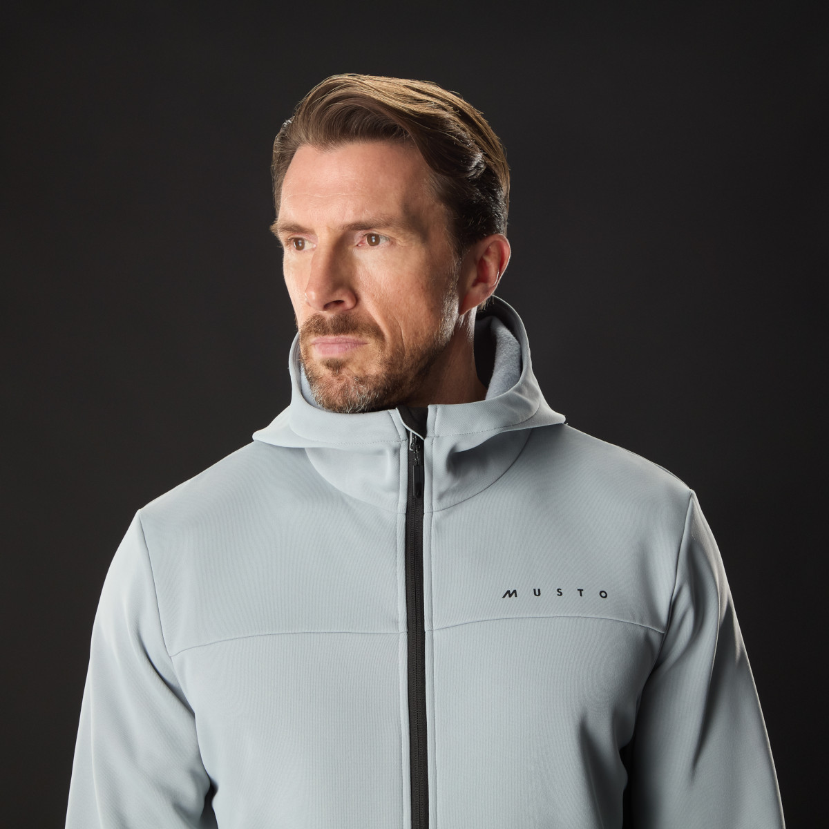 Musto Evolution Hoodie Kapuzenpullover Herren graublau, Größe XL