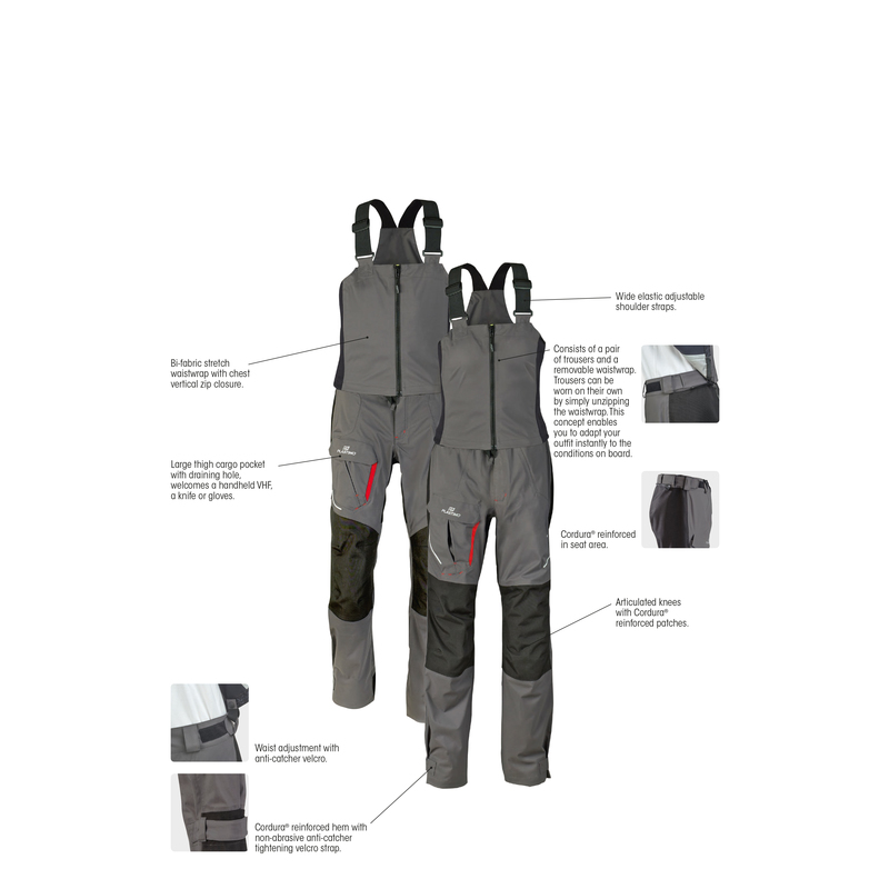 Plastimo ACTIV Latzhose Damen, grau / schwarz