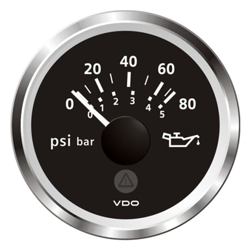 VDO ViewLine Motor Öldruck 80PSI Schwarz 52mm