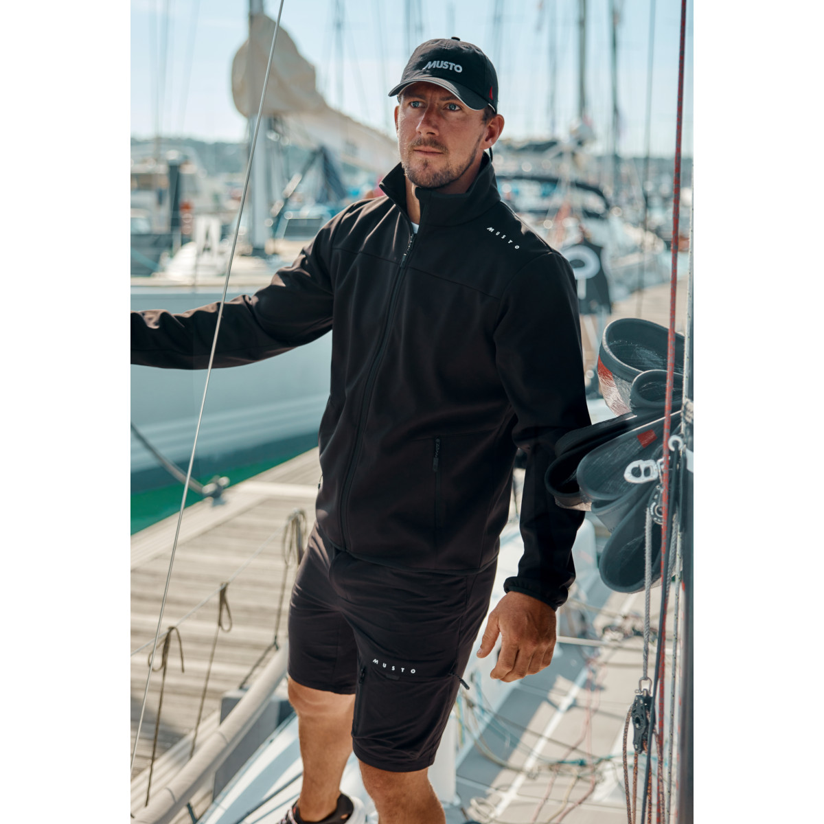 Musto Evolution Crew Softshell-Jacke Herren hellgrau, Größe L