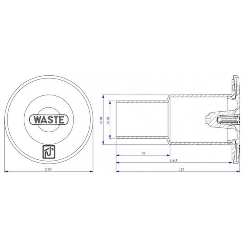 Plastimo Einfüllstutzen Schmutzwasser Iso 8099 D38
