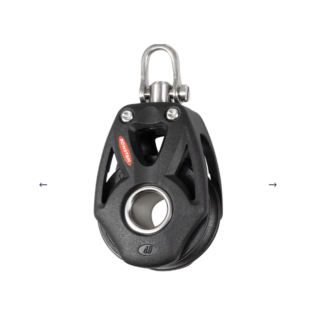 Ronstan S40 BB Orbit Block einfach mit Schelle, Schwenkkopf