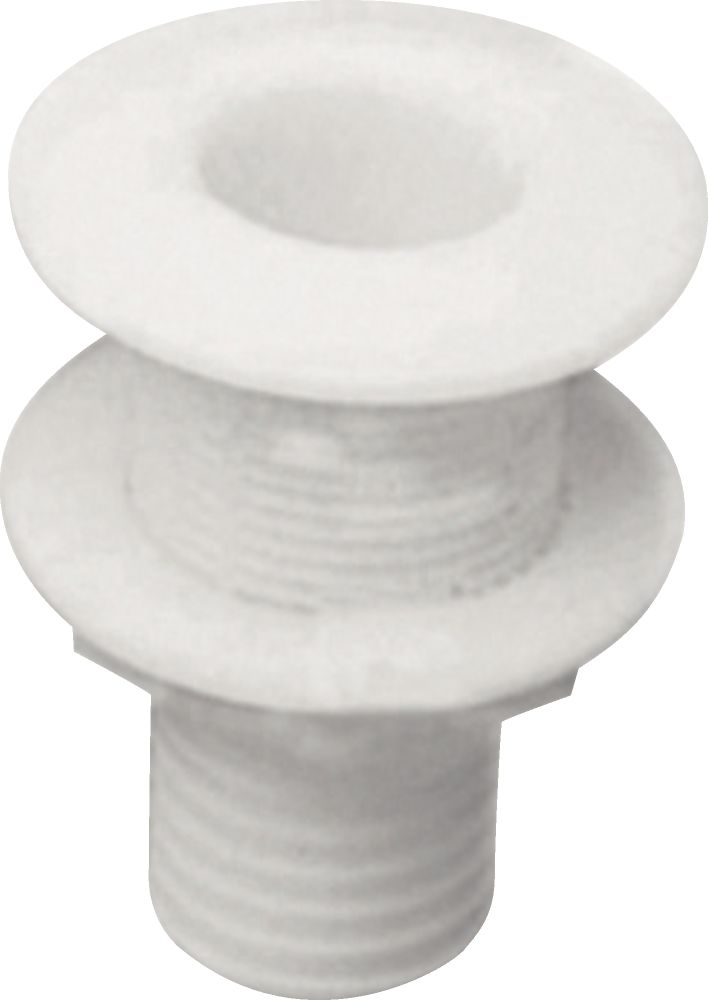 Plastimo Ribbed Thru-H Fit. Ø20 Flush Flange Whi