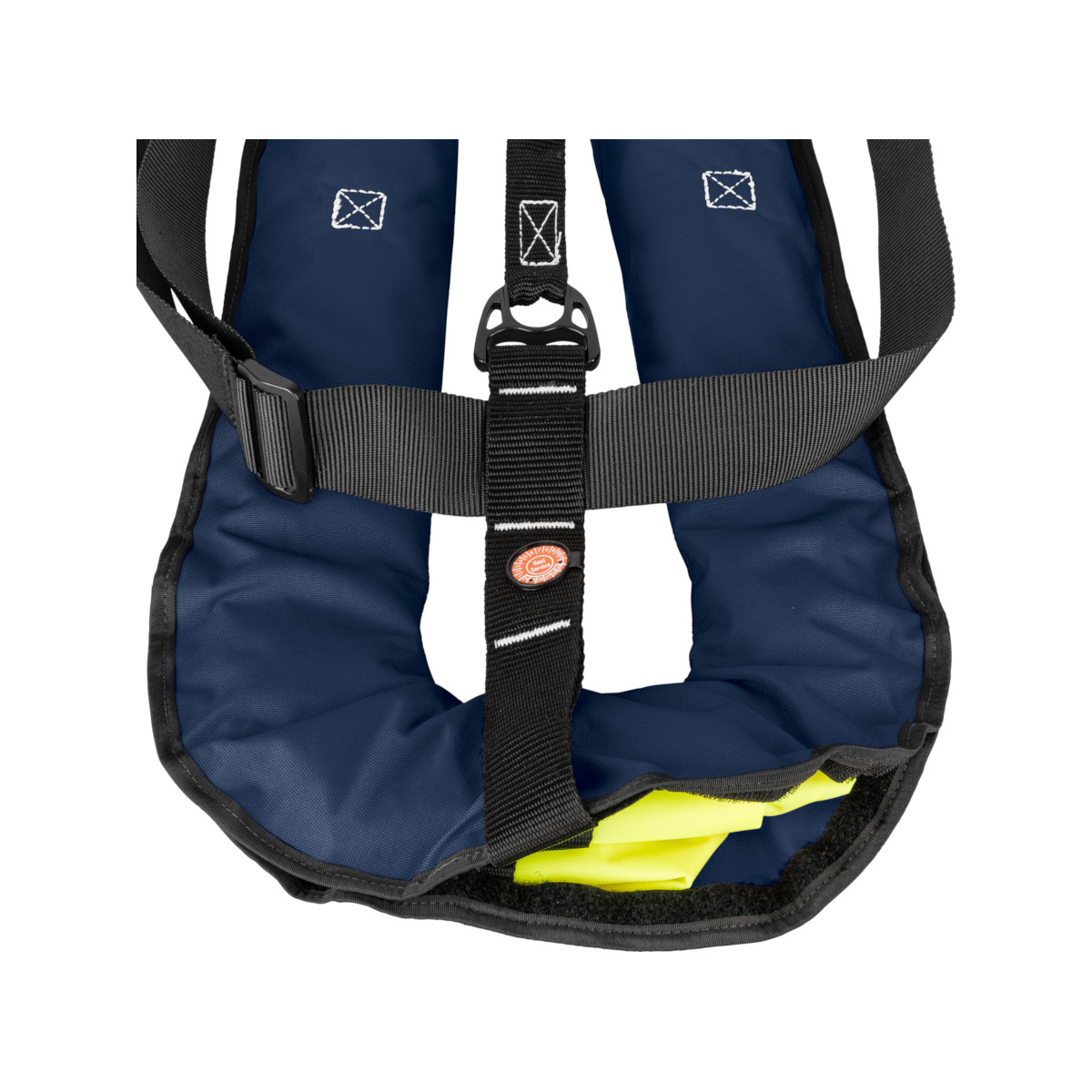 Set: 12skipper Automatik-Rettungsweste 300N ISO Harness marineblau mit Lifeline und Wartungskit