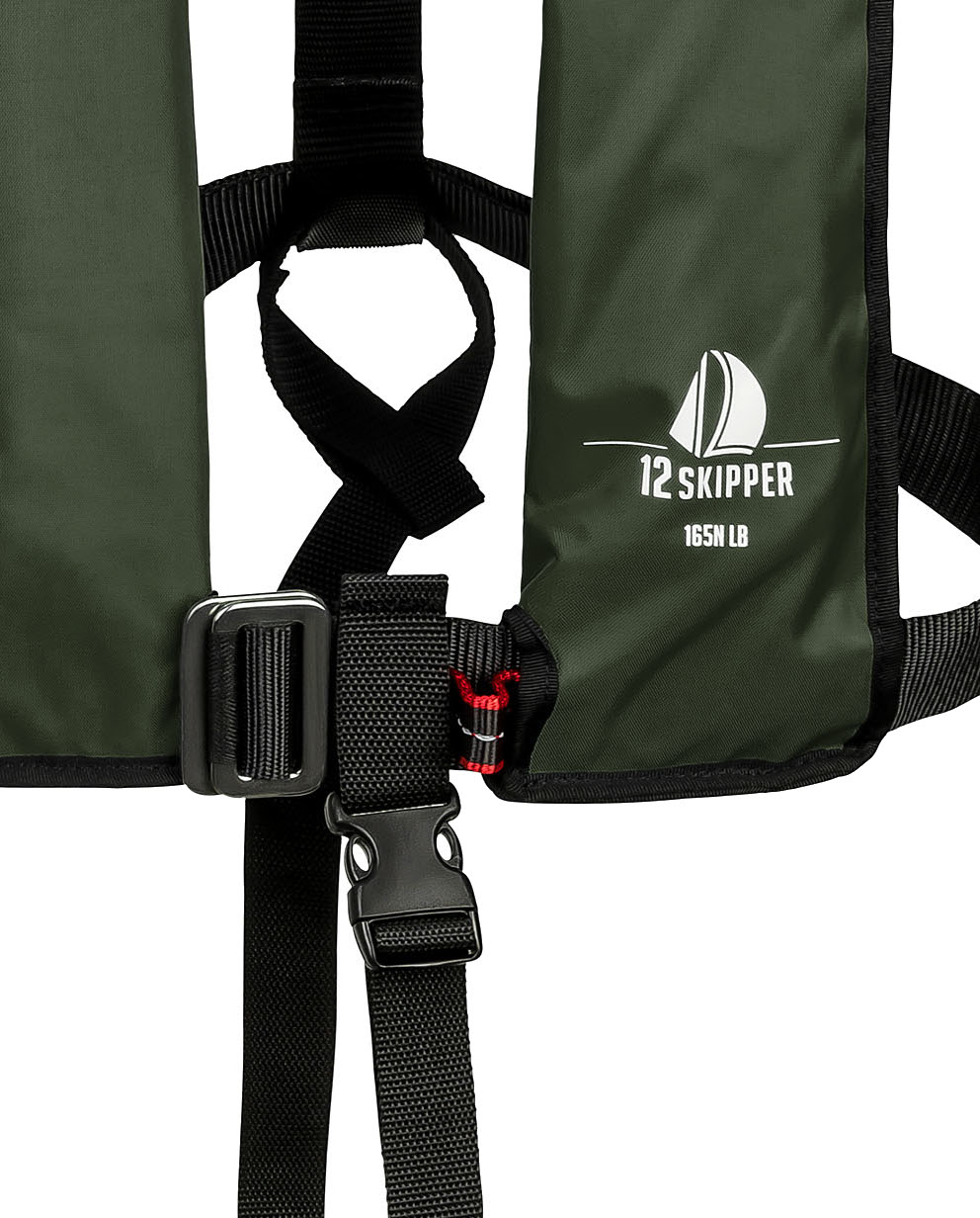 12skipper Automatik-Rettungsweste 165N ISO mit Harness, olive