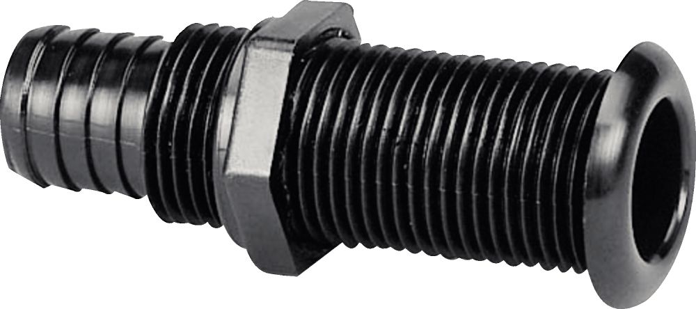 Plastimo Ribbed Thru-H Fit. Ø25 Stand. Flange Blk