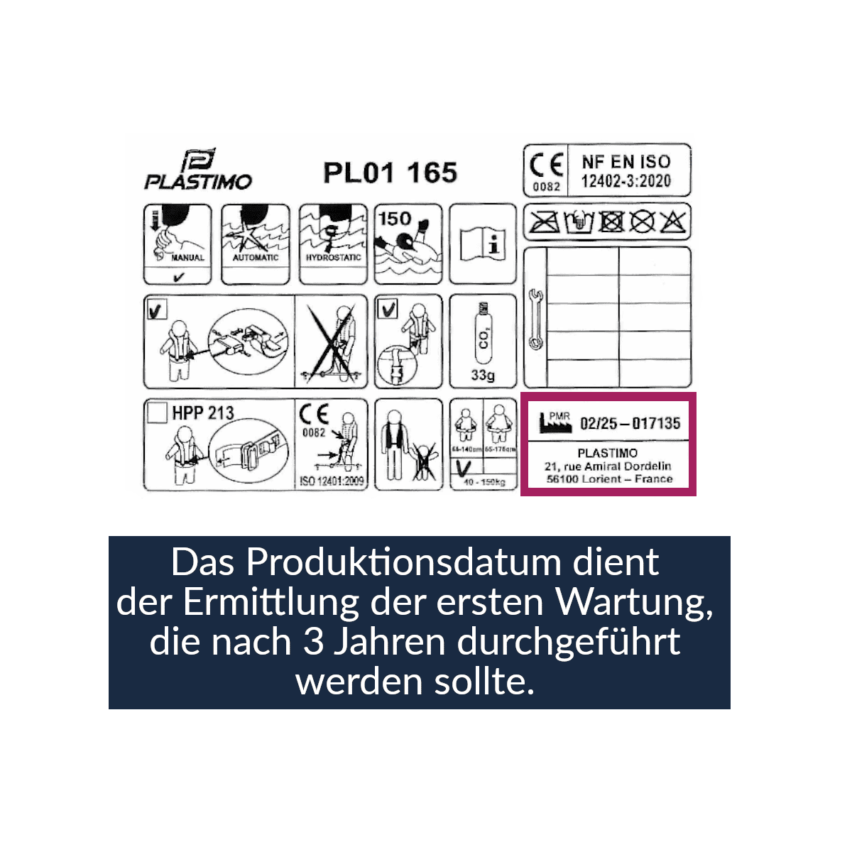 2er-Set 12skipper Automatik-Rettungsweste 165N ISO mit Harness, rot