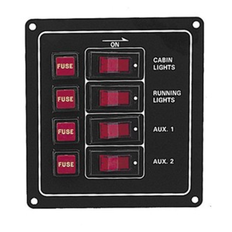 Plastimo Switch Panel 6 Gang Fused Aluminium